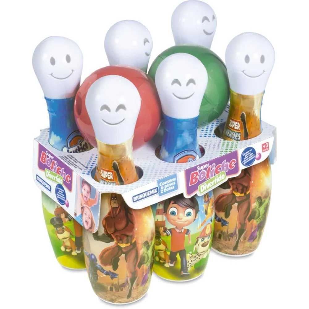 BOLICHE SUPER BOLICHE MENINO 6 PINOS BRINQUEMIX (UNIDADE) - imagem 3