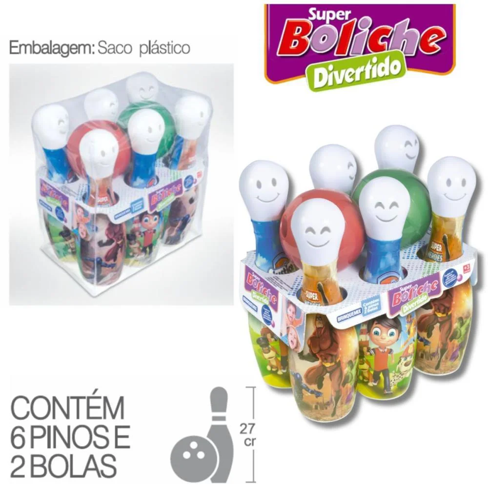 BOLICHE SUPER BOLICHE MENINO 6 PINOS BRINQUEMIX (UNIDADE) - imagem 4
