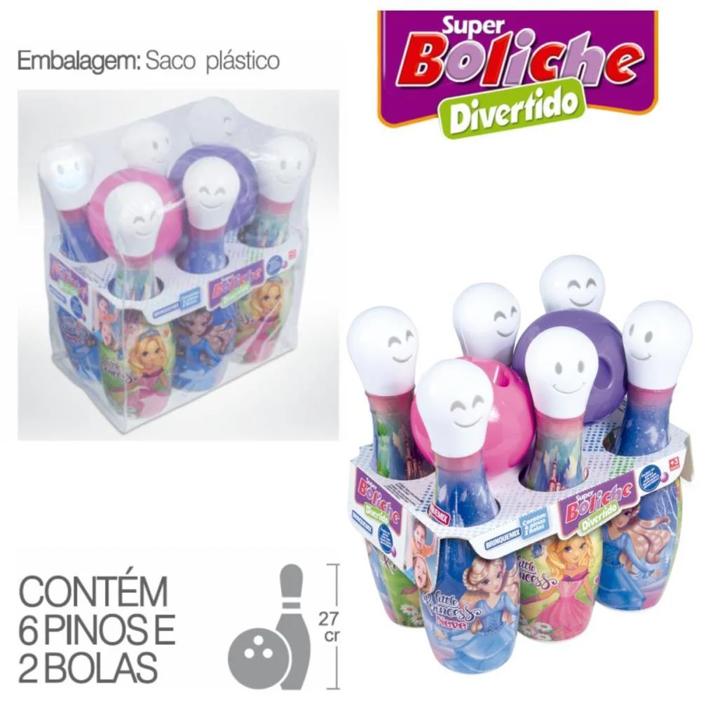 BOLICHE SUPER BOLICHE MENINA 6 PINOS BRINQUEMIX (UNIDADE) - imagem 4