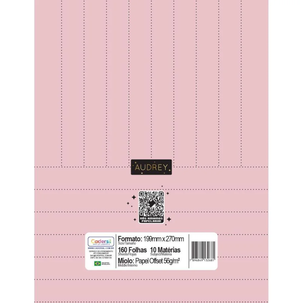 CADERNO 10X1 CAPA DURA AUDREY 160FLS CADERSIL (PCT.C/04) - imagem 10