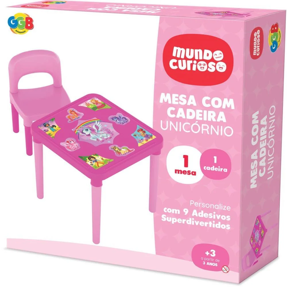 MESINHA/CADEIRA UNICORNIO MESA+CADEIRA C/ADESI GGB PLAST (UNIDADE) - imagem 4