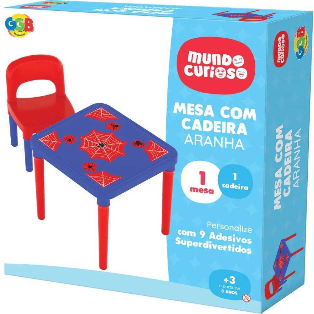 MESINHA/CADEIRA ARANHA MESA+CADEIRA C/ADESIVOS GGB PLAST (UNIDADE) - imagem 4