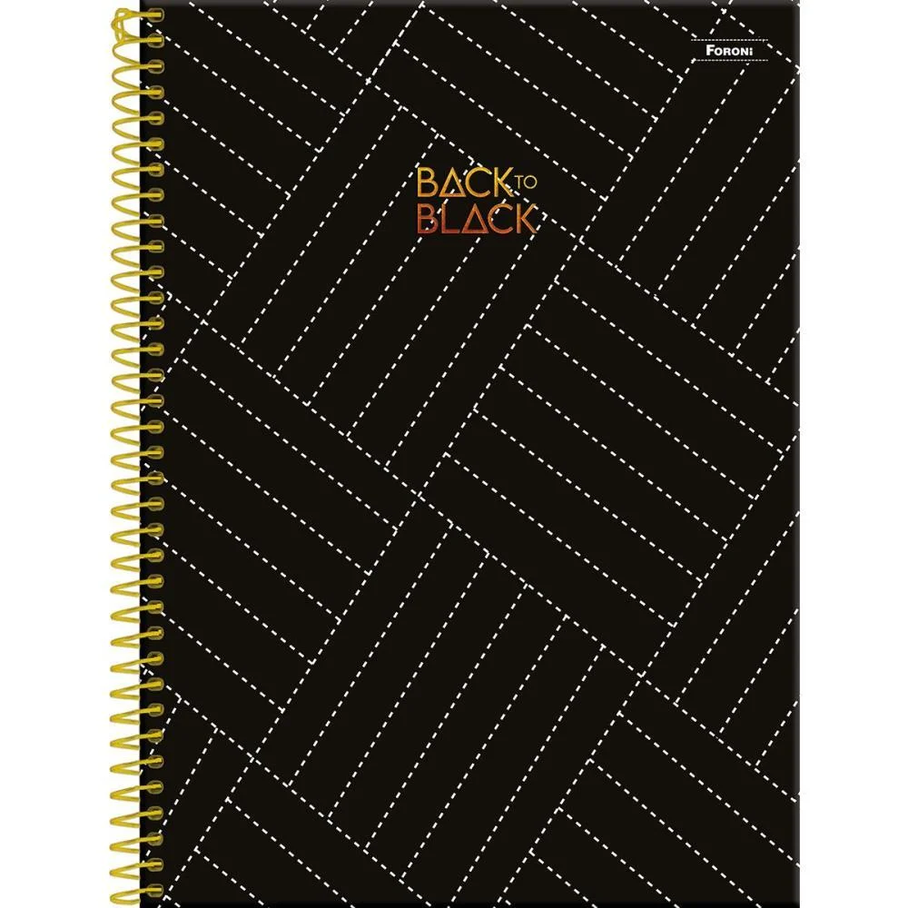 CADERNO 10X1 CAPA DURA BACK TO BLACK 160FLS. FORONI (PCT.C/04) - imagem 2