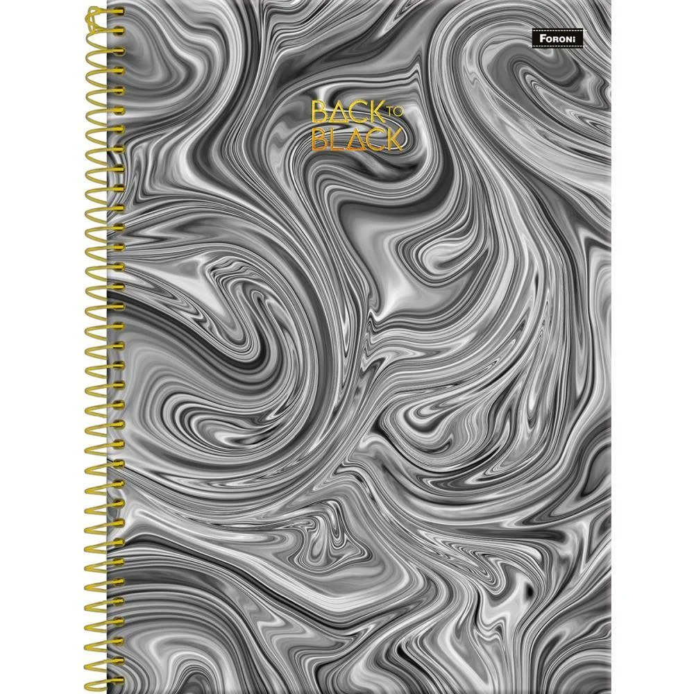 CADERNO 10X1 CAPA DURA BACK TO BLACK 160FLS. FORONI (PCT.C/04) - imagem 4