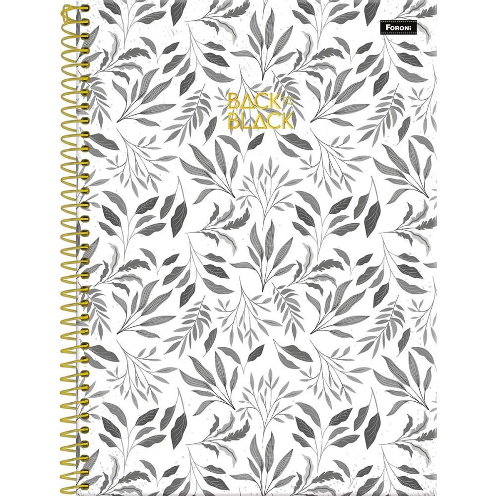 CADERNO 10X1 CAPA DURA BACK TO BLACK 160FLS. FORONI (PCT.C/04) - imagem 6