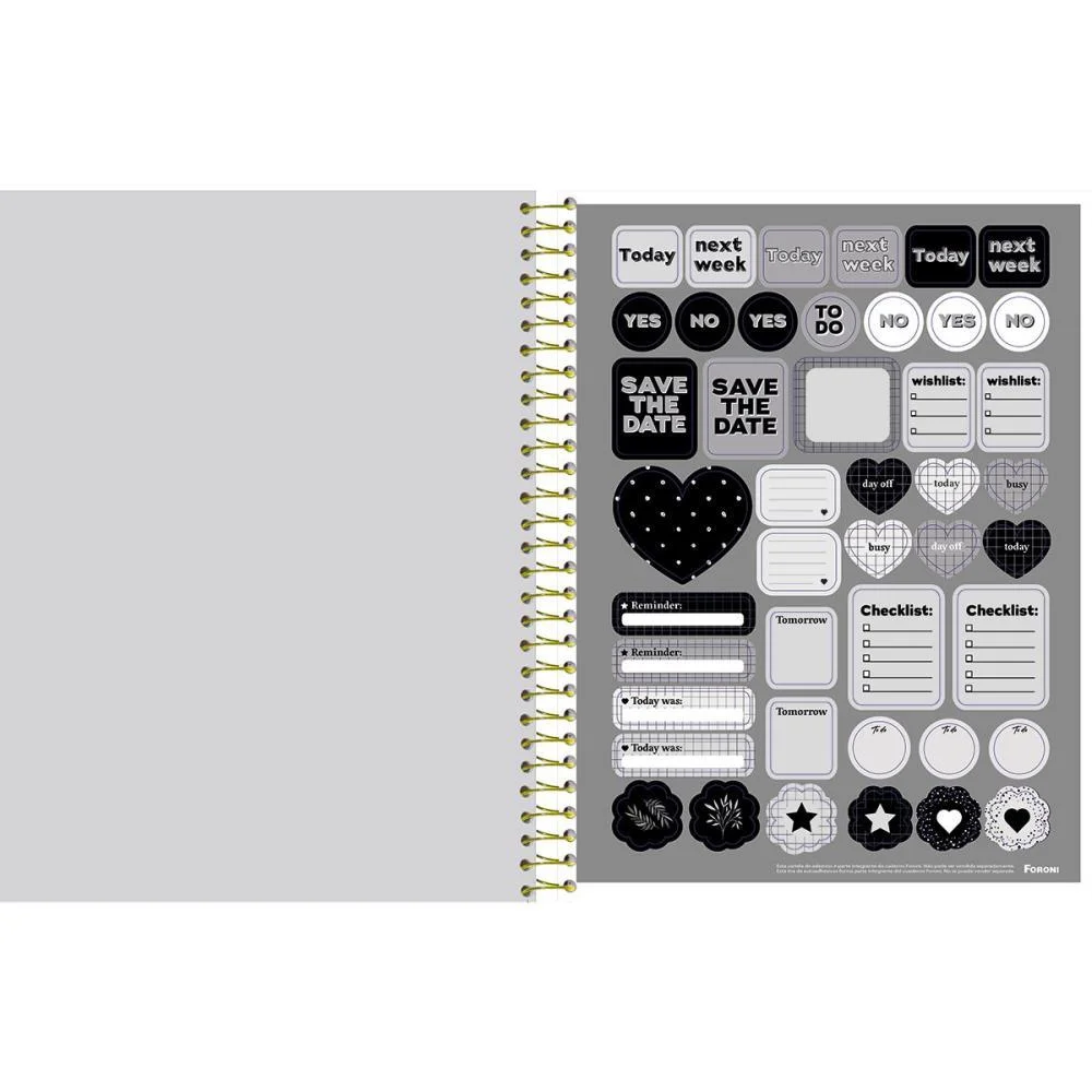 CADERNO 10X1 CAPA DURA BACK TO BLACK 160FLS. FORONI (PCT.C/04) - imagem 7