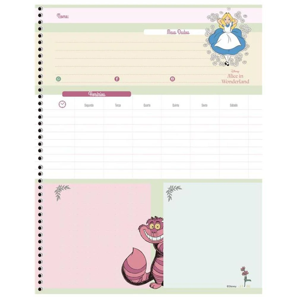 CADERNO 10X1 CAPA DURA ALICE IN WONDERLAND 160F ANIMATIVA (PCT.C/04) - imagem 4