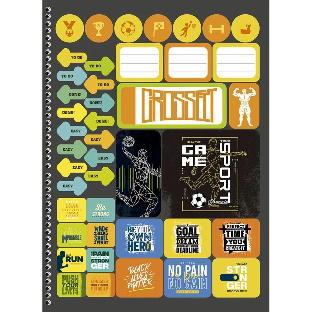 CADERNO 10X1 CAPA DURA BE STRONG 160F ANIMATIVA (PCT.C/04) - imagem 4