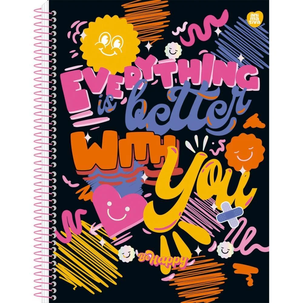 CADERNO 10X1 CAPA DURA BE HAPPY 160F ANIMATIVA (PCT.C/04) - imagem 5