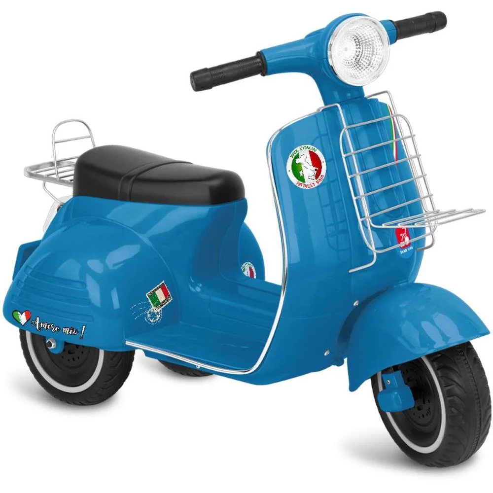 MOTO ELETRICA SCOOTER ITALIA AZUL 6V BANDEIRANTE (UNIDADE) - imagem 3