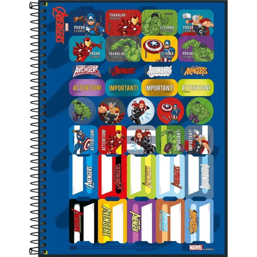 CADERNO 10X1 CAPA DURA AVENGERS 160FLS FIT TILIBRA (PCT.C/04) - imagem 3