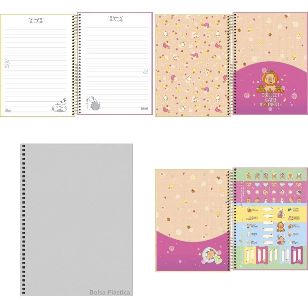CADERNO 10X1 CAPA DURA CAPIVARA CAPYCLUB 160FLS TILIBRA (PCT.C/04) - imagem 3
