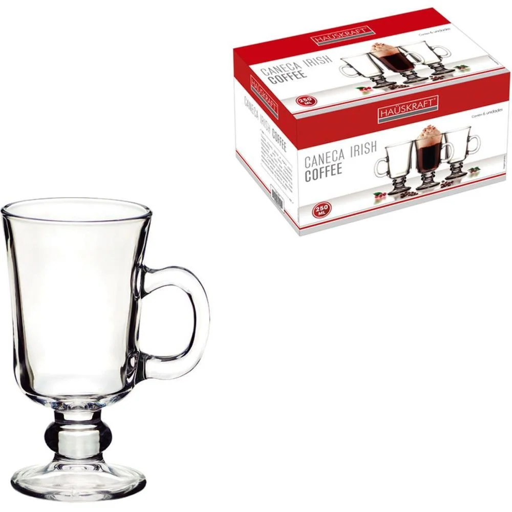 CANECA DE VIDRO COFFEE IRISH 250ML 6PCS WESTERN (JOGO) - imagem 4