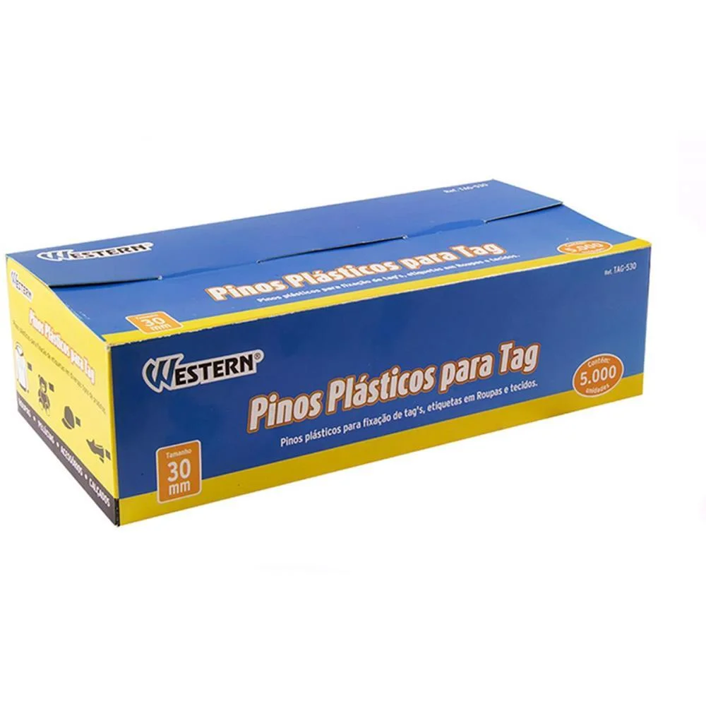 PINO PLASTICO TAG 30MM WESTERN (CX.C/5000) - imagem 3