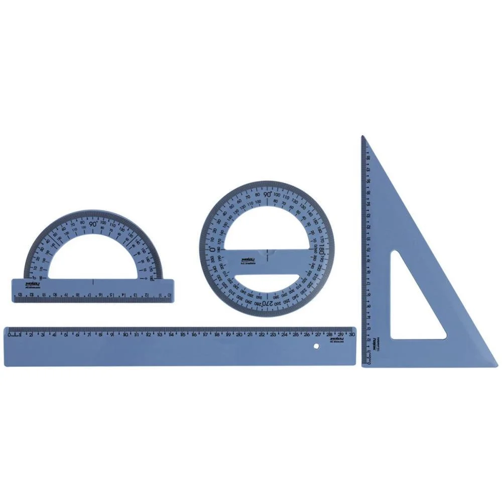 CONJUNTO PARA DESENHO REG30CM+ESQ60+TRA180+TRA360 AZ MAXCRIL (BLISTER) - imagem 2