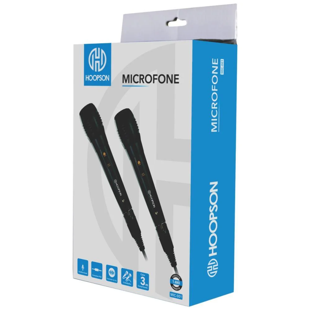 MICROFONE P10 C/FIO 3M. CABO REMOV. PRET MERCORIENTAL (BL.C/02) - imagem 2