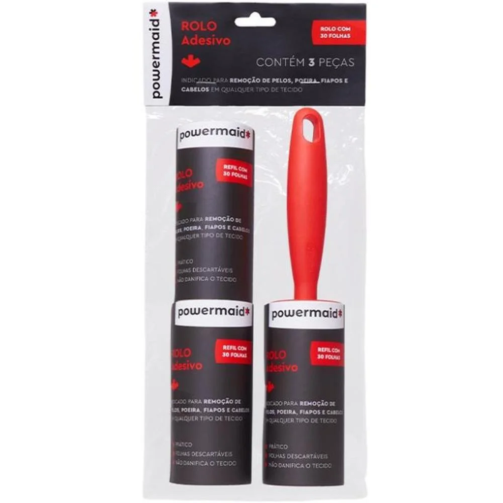 PRODUTO PARA ROUPA ROLO ADES.P/PELOS C/REFIL 30FL POWERMAID (KIT.C/03) - imagem 4