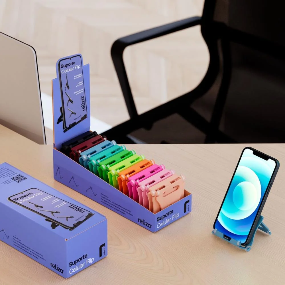 SUPORTE PARA CELULAR FLIP CORES SORTIDAS RELIZA (KIT.C/20) - imagem 4