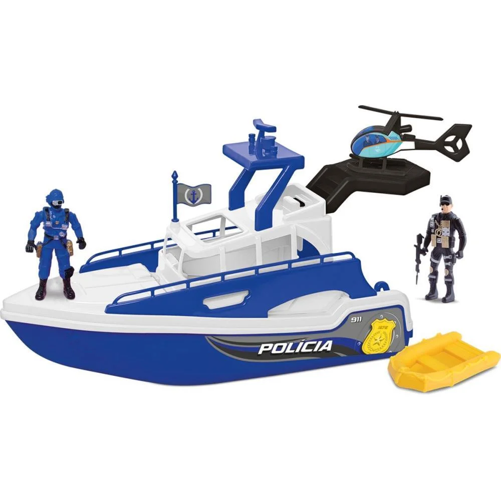 CENARIO TEMATICO (PLAYSET) PATRULHA NAVAL POLICIA 36CM SAMBA TOYS (UNIDADE) - imagem 4