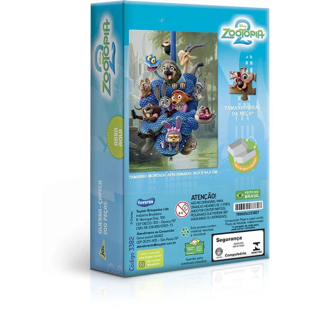 QUEBRA-CABECA CARTONADO ZOOTOPIA 2 200 PECAS TOYSTER (UNIDADE) - imagem 5