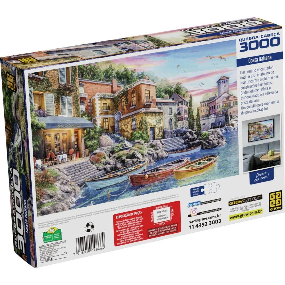 QUEBRA-CABECA CARTONADO COSTA ITALIANA 3000 PECAS GROW (UNIDADE) - imagem 4