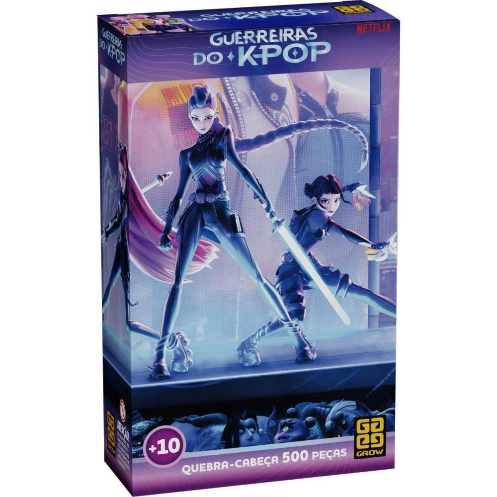 QUEBRA-CABECA CARTONADO GUERREIRAS DO K-POP 500 PECAS GROW (UNIDADE) - imagem 2