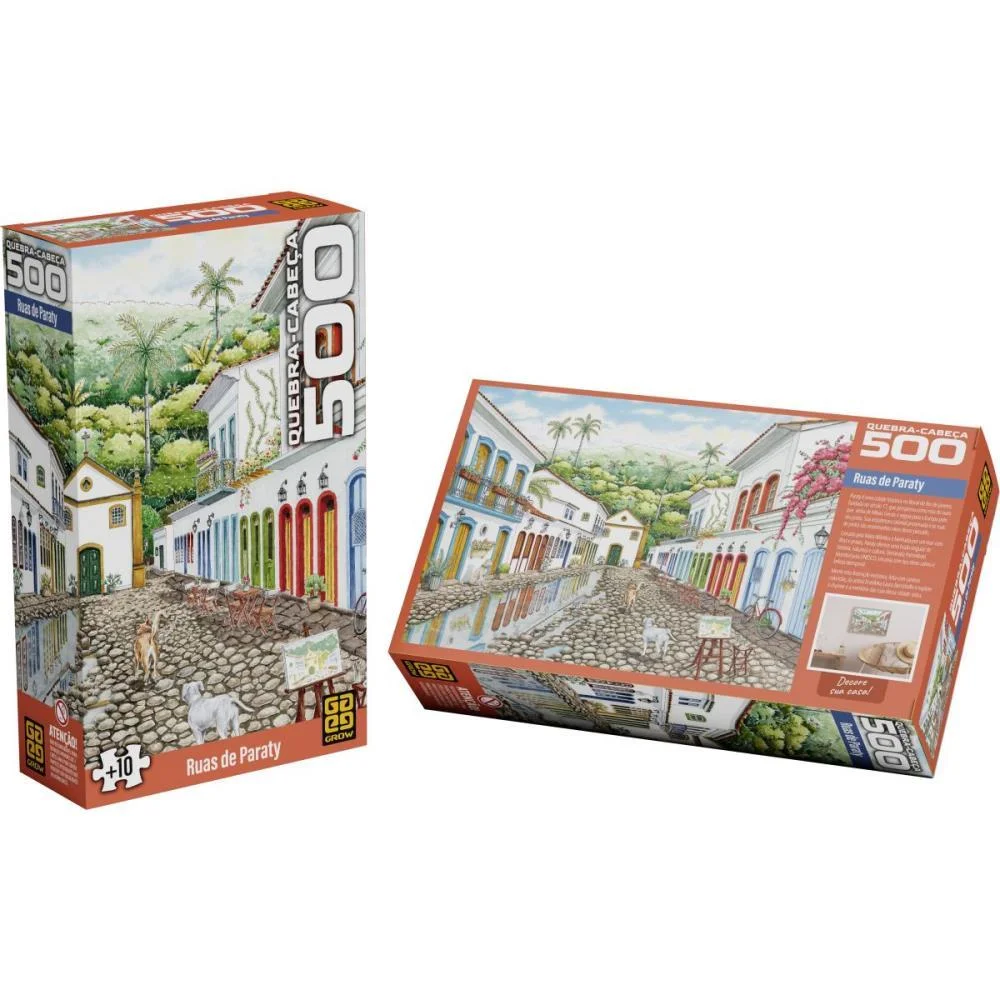 QUEBRA-CABECA CARTONADO RUAS DE PARATY 500 PECAS GROW (UNIDADE) - imagem 5