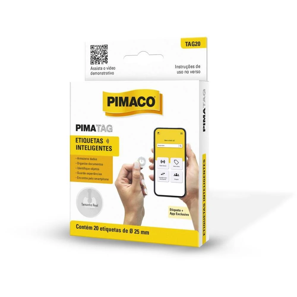 ETIQUETA INTELIGENTE PIMATAG NFC TECNO 25MM C/20 UN PIMACO (CAIXA) - imagem 2