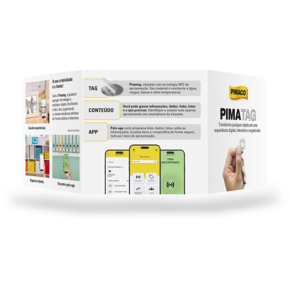 ETIQUETA INTELIGENTE PIMATAG NFC TECNO 25MM C/20 UN PIMACO (CAIXA) - imagem 3