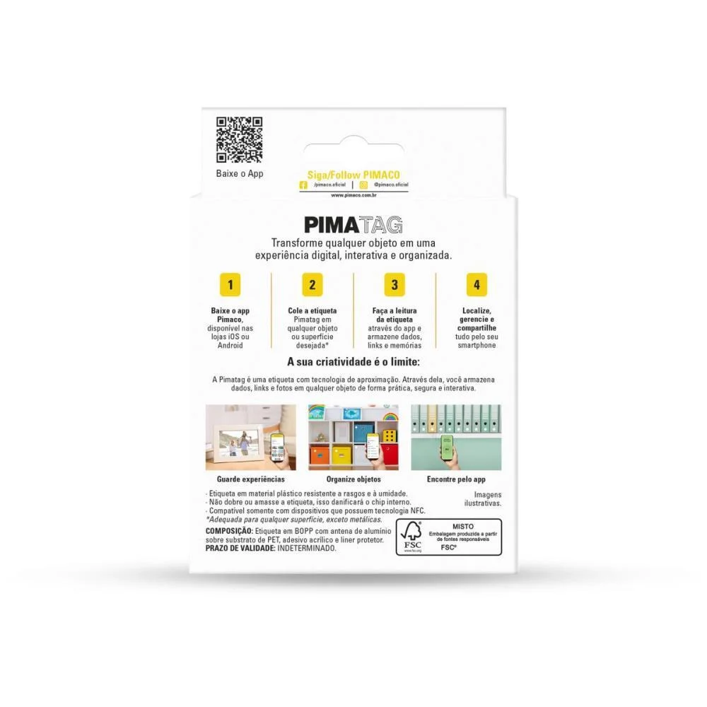 ETIQUETA INTELIGENTE PIMATAG NFC TECNO 25MM C/20 UN PIMACO (CAIXA) - imagem 4