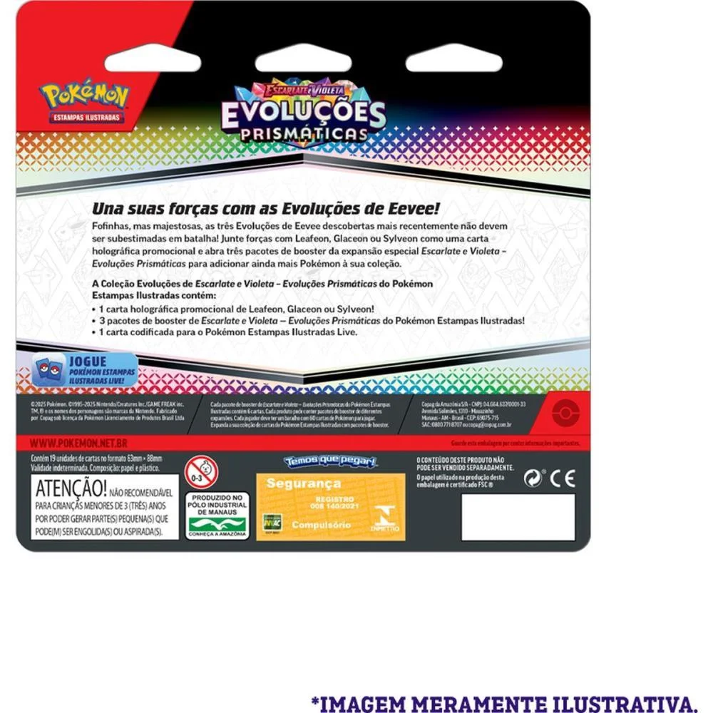 JOGO DE CARTAS POKEMON EV8.5 EVOLUCOES PRISM. COPAG (BL.C/03) - imagem 4