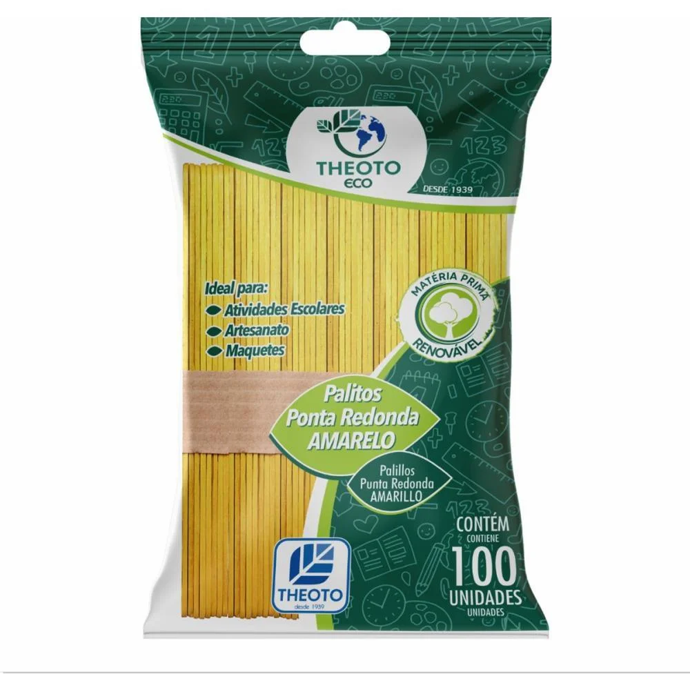 PALITO DE MADEIRA P/SORVETE PONTA REDONDA AMAR. THEOTO (PCT.C/100) - imagem 3