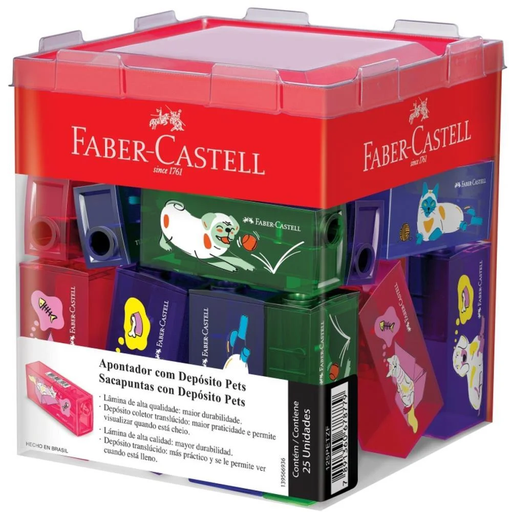 APONTADOR COM DEPOSITO PETS 4MODELOS FABER-CASTELL (DP.C/25) - imagem 4