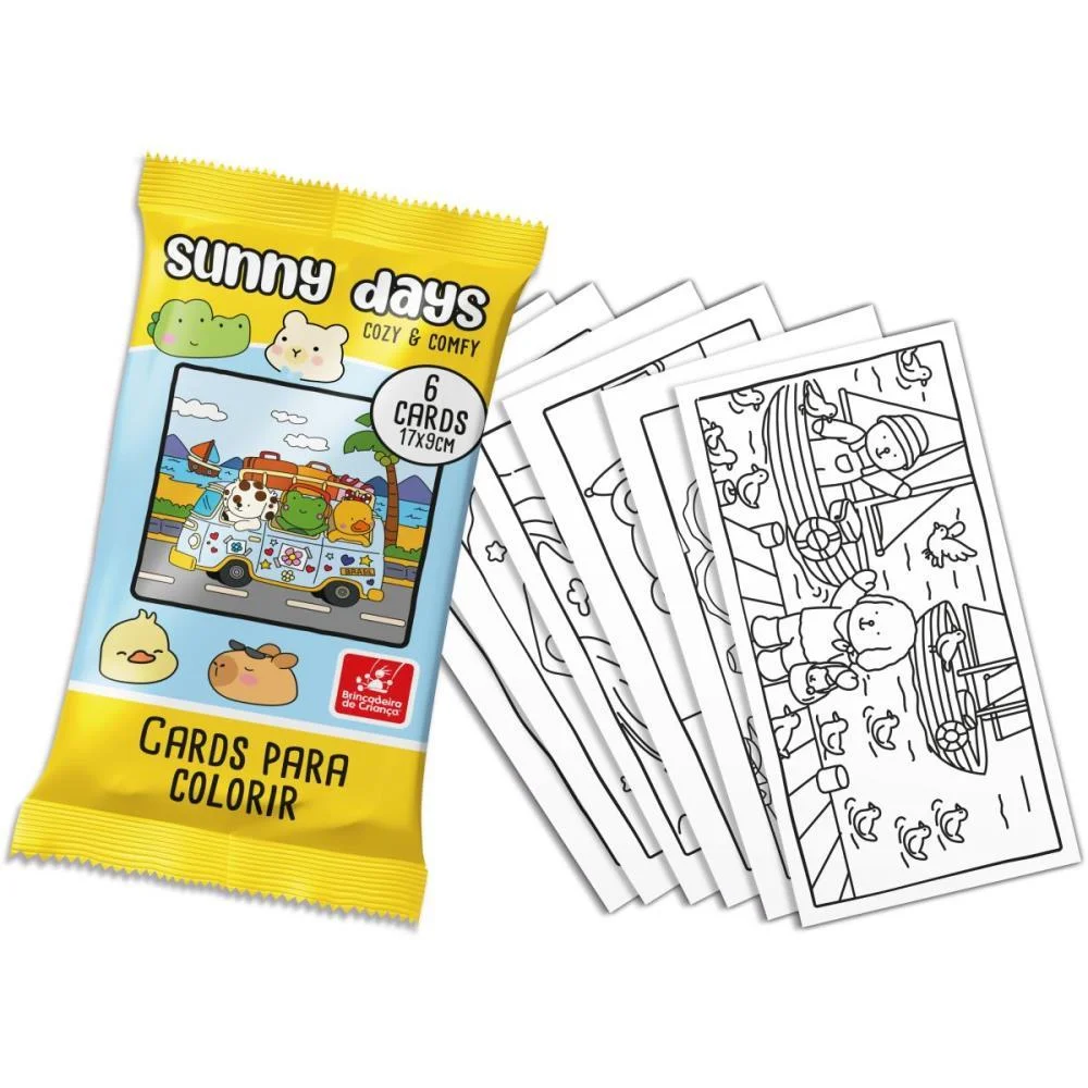 CARD DE COLORIR COMFY E COZY COM 6UN BRINC. DE CRIANCA (UNIDADE) - imagem 3