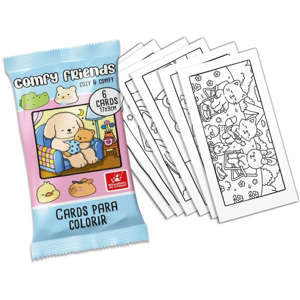 CARD DE COLORIR COMFY E COZY COM 6UN BRINC. DE CRIANCA (UNIDADE) - imagem 6