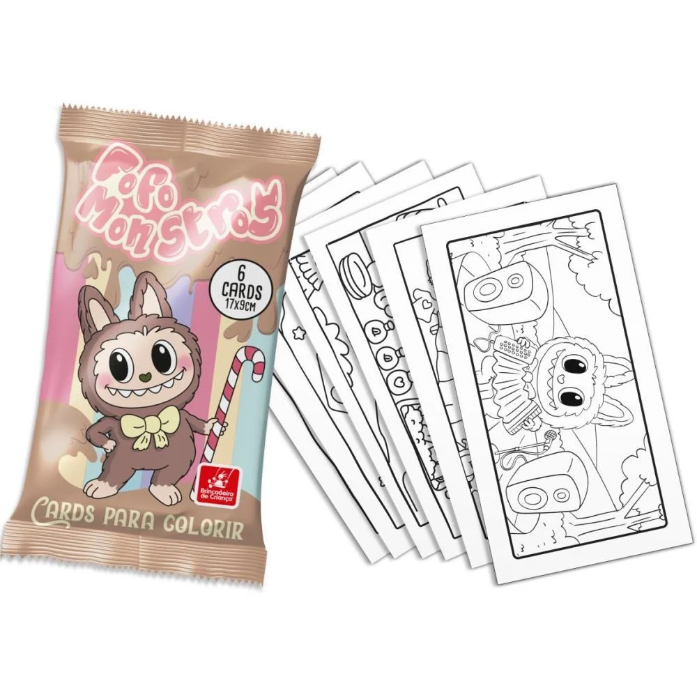 CARD DE COLORIR FOFO MONSTROS COM 6UN BRINC. DE CRIANCA (UNIDADE) - imagem 4