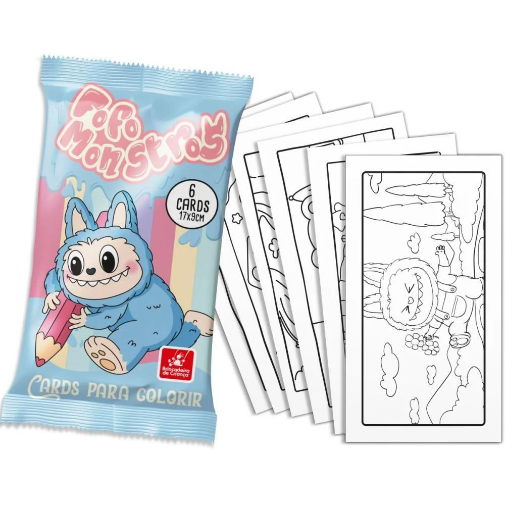 CARD DE COLORIR FOFO MONSTROS COM 6UN BRINC. DE CRIANCA (UNIDADE) - imagem 5