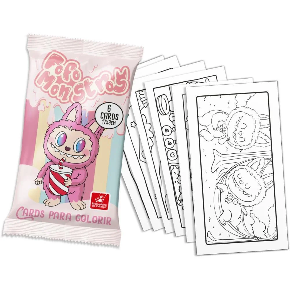 CARD DE COLORIR FOFO MONSTROS COM 6UN BRINC. DE CRIANCA (UNIDADE) - imagem 6