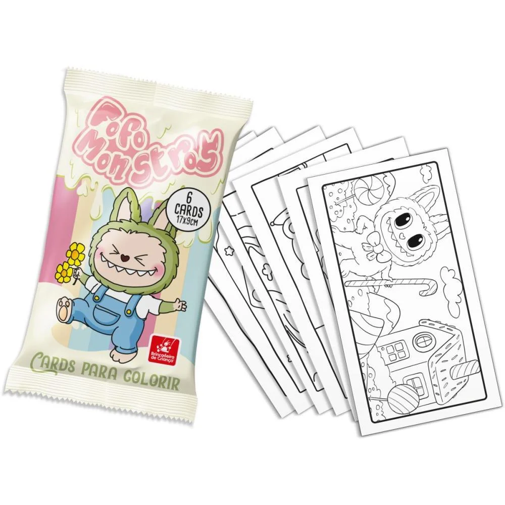 CARD DE COLORIR FOFO MONSTROS COM 6UN BRINC. DE CRIANCA (UNIDADE) - imagem 7