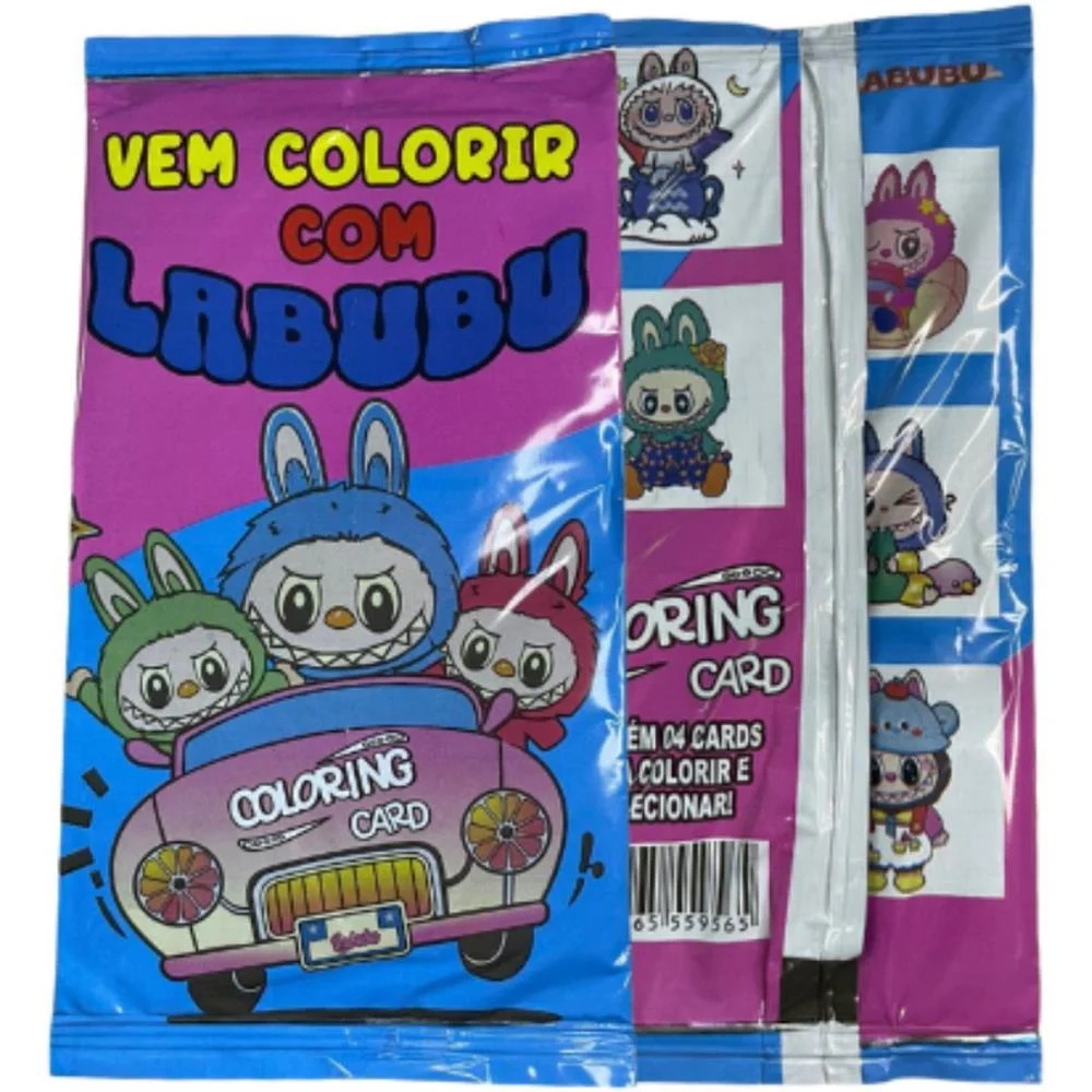 CARD DE COLORIR LABUBU C/4 16X10CM (S) TEMPLUS EDITORIAL (UNIDADE) - imagem 4