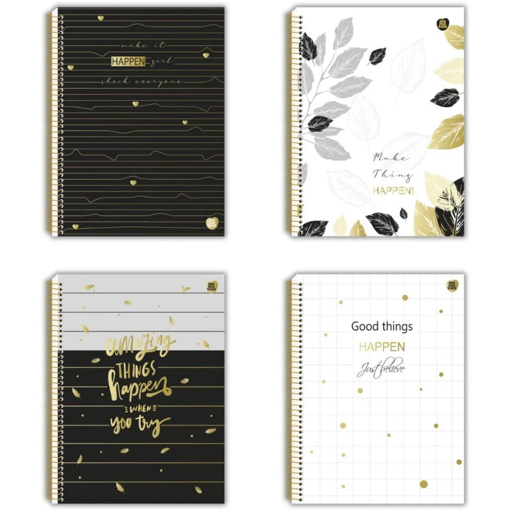 CADERNO 10X1 CP.DURA COLEGIAL HAPPEN GLITTER 160F ANIMATIVA (PCT.C/04) - imagem 3