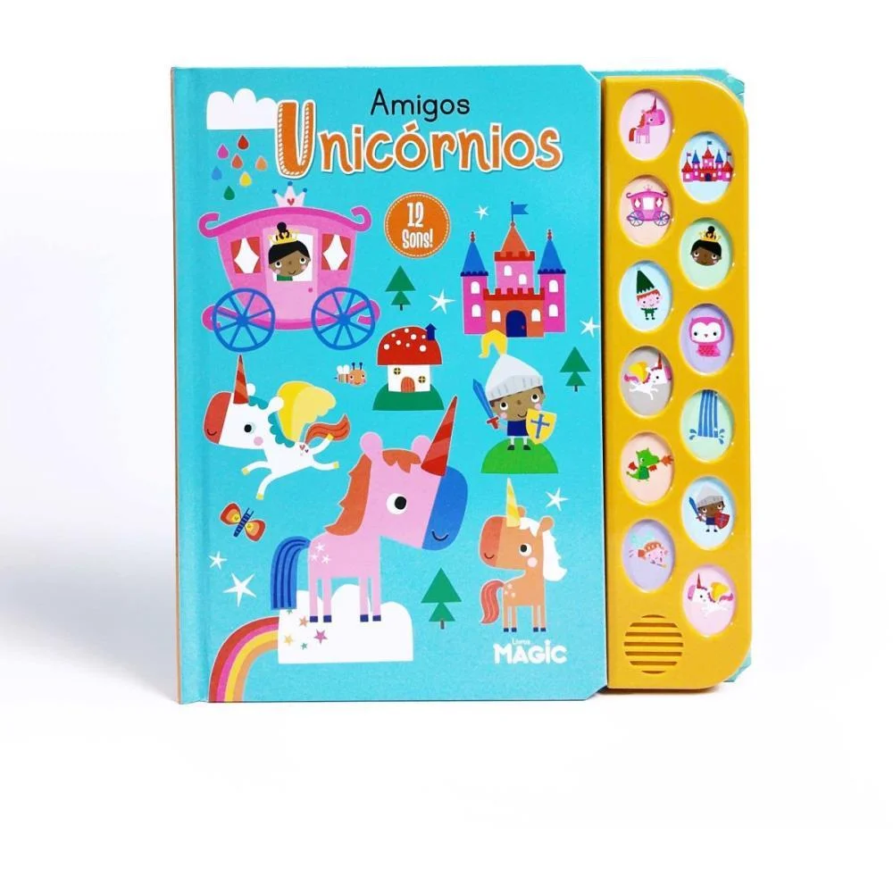 LIVRO SONORO UNICORNIOS 12 SONS 21X21CM MAGIC KIDS (UNIDADE) - imagem 2