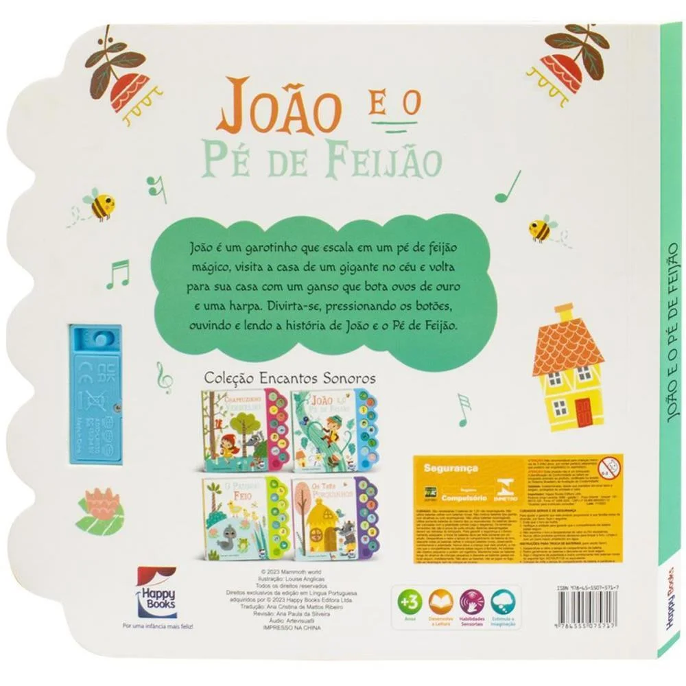 LIVRO SONORO JOAO E O PE FEIJAO 28X27 10P TODOLIVRO (UNIDADE) - imagem 5