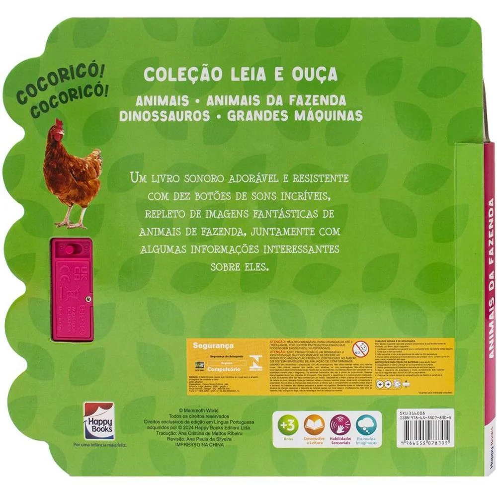 LIVRO SONORO ANIMAIS 27X28CM 10 SONS 10PG TODOLIVRO (UNIDADE) - imagem 4