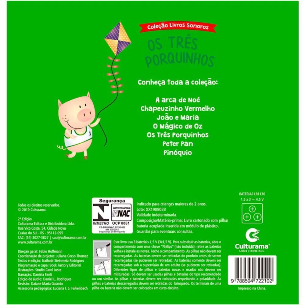 LIVRO SONORO OS TRES PORQUINHOS CULTURAMA (UNIDADE) - imagem 4