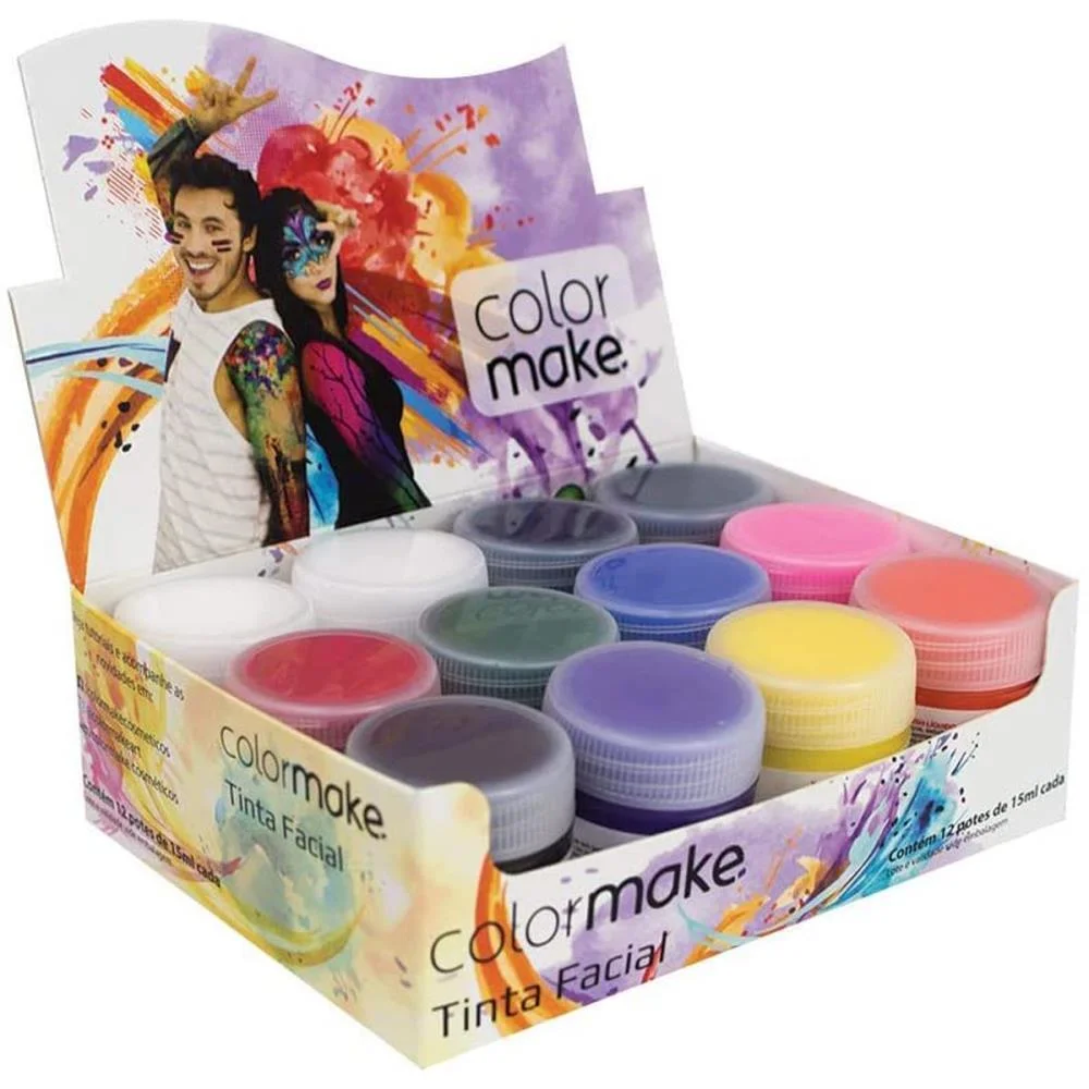 PINTURA FACIAL LIQUIDA 15ML. 12 CORES (S) COLORMAKE (DP.C/12) - imagem 4