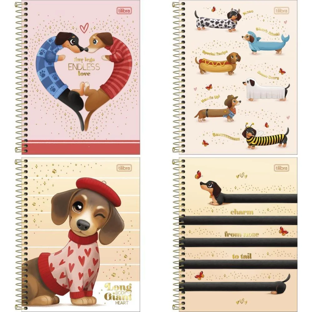CADERNO 10X1 CP.DURA COLEGIAL BROWNIE DOG 120FLS 177X240MM TILIBRA (PCT.C/04) - imagem 3