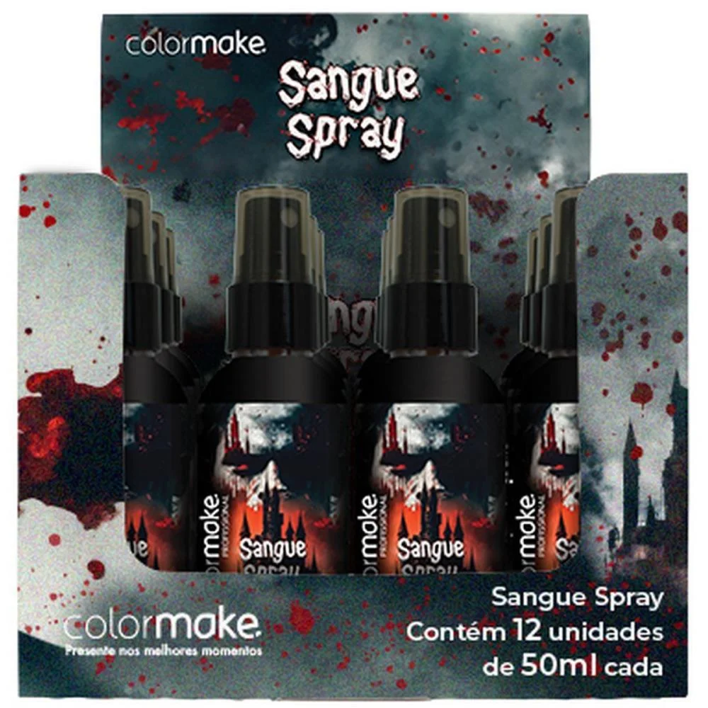 PINTURA FACIAL SANGUE SPRAY ARTIFICIAL 60ML. COLORMAKE (DP.C/12) - imagem 2
