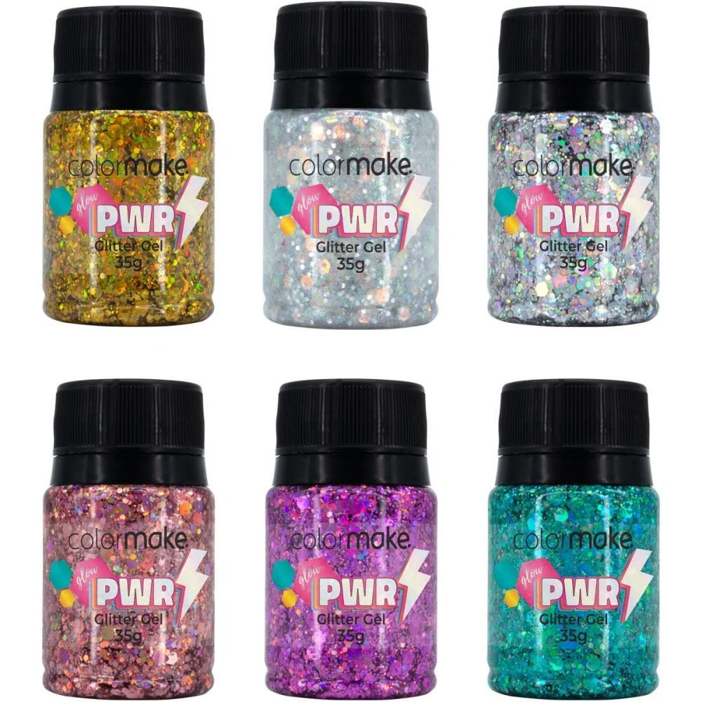 PINTURA FACIAL GEL GLITER GLOW POWER (S) COLORMAKE (DP.C/12) - imagem 3