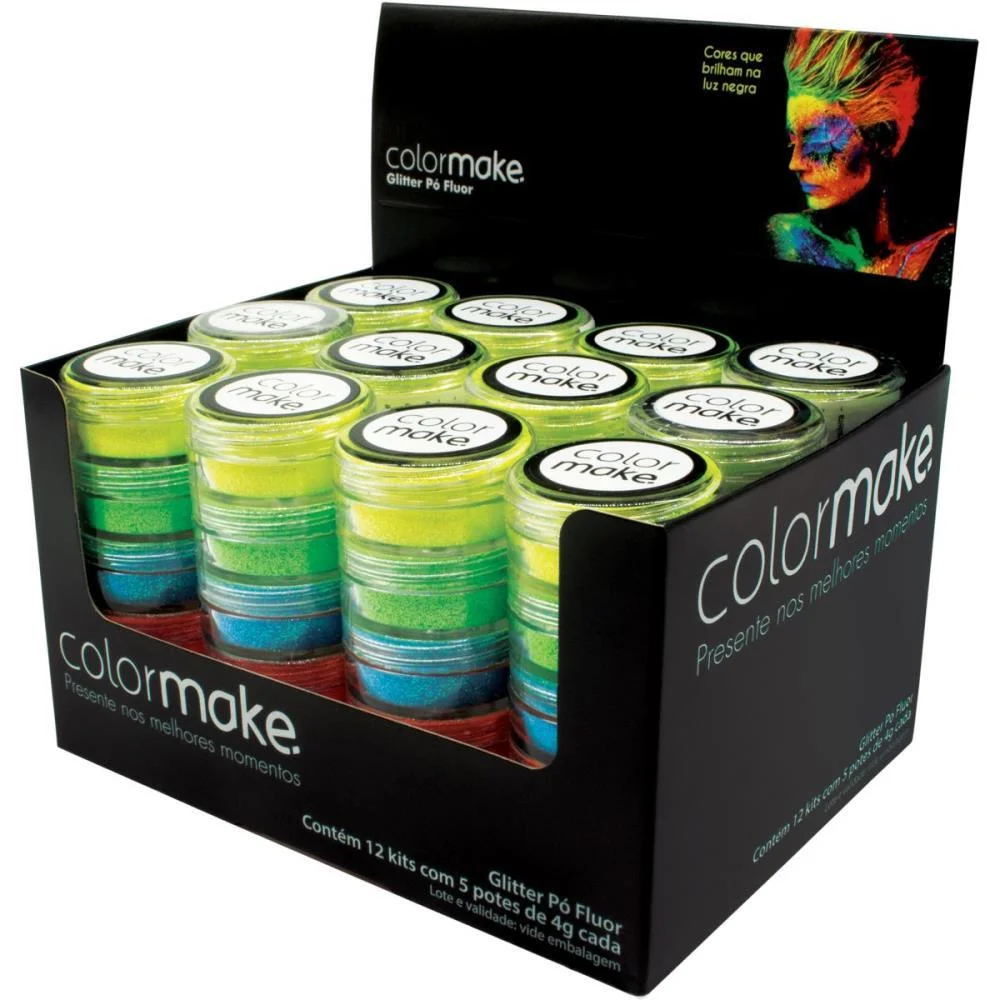 PINTURA FACIAL PO GLITER IRIDESCENTE 5CORES(S COLORMAKE (KIT) - imagem 4
